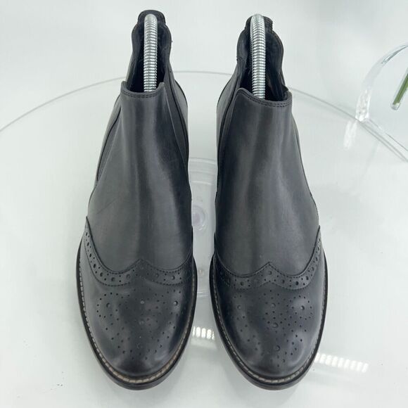 Paul Green Women's Foulard Boot Size 8 Block Heel Western Bootie Black Leather - Picture 5 of 15